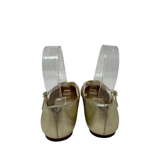 Vince Camuto Girls Gold Metallic Mary Jane Flats With Cross-Strap & Buckle Sz 2M - Picture 4 of 12